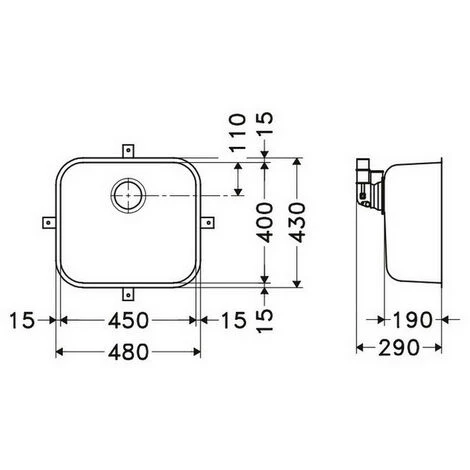 Bassin à Monter Sous Plan 45cm Inox - 008966 - Franke - Inox – Image 2