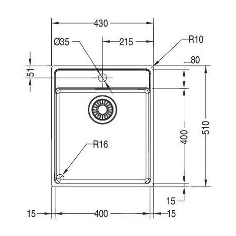 Evier Franke Maris MRX210-40 - Inox Lisse - Vidage : Manuel – Image 2