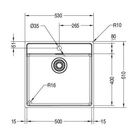 Evier Franke Maris MRX210-50 - Inox Lisse - Vidage : Manuel – Image 2