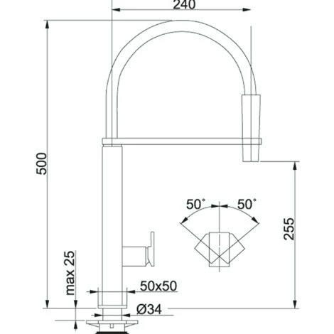 Mitigeur De Cuisine En Acier Satiné Franke Centinox | Acier Inoxydable Brossé - Acier Inoxydable Brossé – Image 2