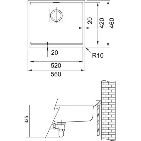 Franke Evier Sous Plan Kubus 2 KNG 110-52 Fragranit+ Onyx (125.0512.504) – Image 2