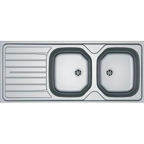 Evier Inox à Encastrer Toilé 2 Cuves 1 égouttoir, 1160x500 Mm RNN621 Franke