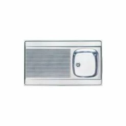 Evier Inox à Poser Avec Bonde à Bouchon 1 Cuve 1 égouttoir 900x600. Franke