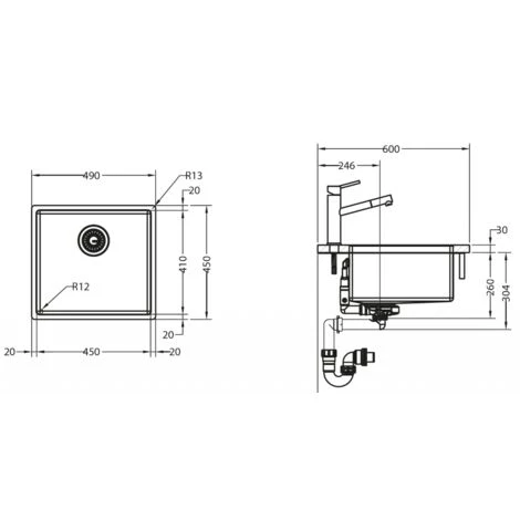 Evier Franke Box BXX110-45 - Inox Lisse - Vidage : Manuel – Image 2