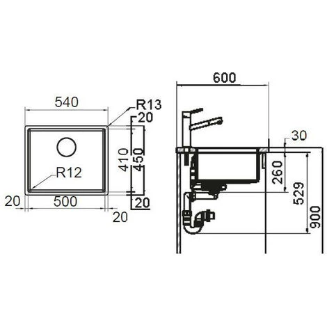 Evier Franke Box BXX110-50 - Inox Lisse - Vidage : Manuel – Image 2
