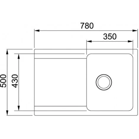 Franke Orion Evier à Encastrer En Tectonite, 780mmx500mm, Blanc Artic (OID 611-78) – Image 2