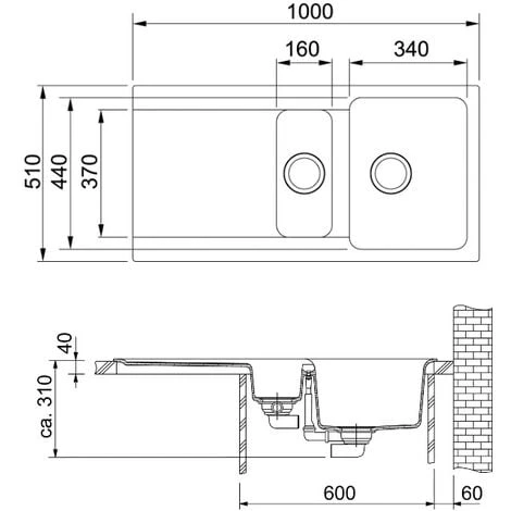Franke Orion OID 651 Évier Avec égouttoir Réversible Et Vide-sauce 100x51cm, Tectonite®, Blanc Artic (OID651B) – Image 2