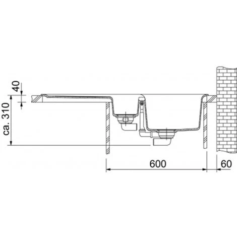 Franke Orion OID 651 Évier Avec égouttoir Réversible Et Vide-sauce 100x51cm, Tectonite®, Carbone (OID651C) – Image 3