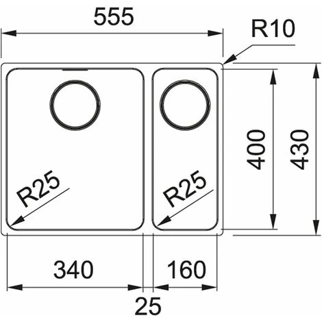 Evier Franke Mythos Inox MYX160-34-16 - Inox Lisse - Vidage : Manuel – Image 2