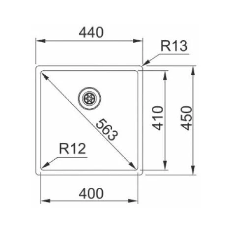 Evier Franke Box BXX110-40 - Inox Lisse - Vidage : Manuel – Image 2