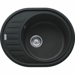 Évier De Cuisine Rotondo Fragranit+ ROG611-62 - 620 X 500 X 200 Mm - Onyx - Sous-meuble 50 Cm - Franke