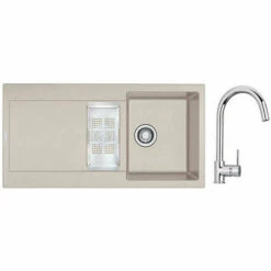 Pack évier Fragranit + Mitigeur Chromé - 927837 - Franke - Crème