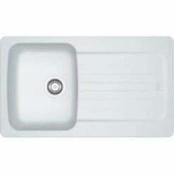 Franke Aveta AVD 611-86 Evier 86x50cm Avec égouttoir Réversible, Fradura, Blanc (AVD611-86B)