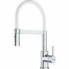 Franke Lina FC 6087.031 Mitigeur Cuisine, 205 X 410 Mm, Semi-pro Avec Douchette Extractible, Chrome/Blanc (115.0626.088)