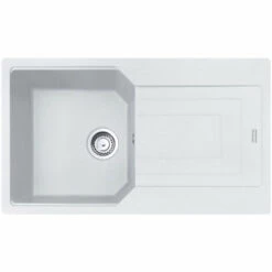 Franke Urban Evier De Cuisine 860x500mm, UBG 611-86, Egouttoir Réversible, Fragranit, Blanc (UBG611-86B)