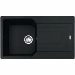 Franke Urban Evier De Cuisine En Fragranit +, 860x500mm, Egouttoir Réversible, Onyx (UBG611-86ON)