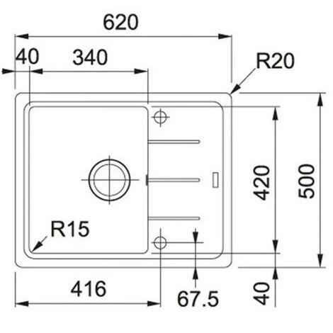 PACK Franke Basis Fragranit BFG611-62 + Mitigeur Novara Plus à Bec - Coloris : – Image 2