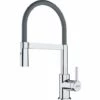 Franke Lina FC 6087.031 Mitigeur Cuisine, 205 X 410 Mm, Semi-pro Avec Douchette Extractible, Chrome/Gris (115.0626.087)