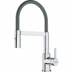 Franke Lina FC 6087.031 Mitigeur Cuisine, 205 X 410 Mm, Semi-pro Avec Douchette Extractible, Chrome/Gris (115.0626.087)