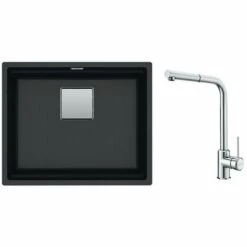 PACK Franke Kubus 2.0 Fragranit KNG110-52 + Mitigeur Sirius Plus à Douchette - Coloris :