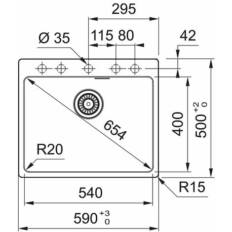Evier Franke Maris Fragranit+ MRG610-54 - Platinum - Vidage : Automatique – Image 2