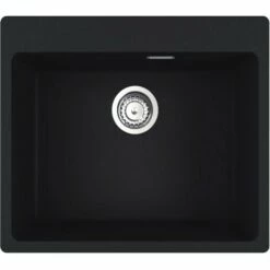 Franke Maris MRG 610-54 Evier à Encastrer 59x50cm, Avec Bonde Et Siphon Gain De Place, En Fragranit+, Noir Mat