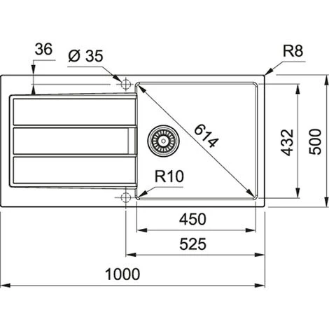 Franke Sirius Evier à Encastrer 100×50cm 1 Bac Avec égouttoir, Tectonite, Onyx + Mitigeur Col De Cygne, Fragranit, Onyx – Image 4