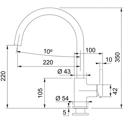 Franke Sirius Evier à Encastrer 100×50cm 1 Bac Avec égouttoir, Tectonite, Onyx + Mitigeur Col De Cygne, Fragranit, Onyx – Image 5