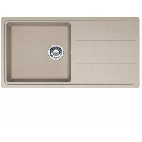 Franke Janus JND 611-100 Evier 97x50cm Avec égouttoir Réversible, Tectonite, Crème (JND611-100KR)