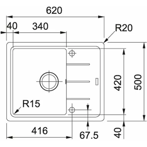 Evier Franke Basis Fragranit+ BFG611-62 - Stone – Image 2