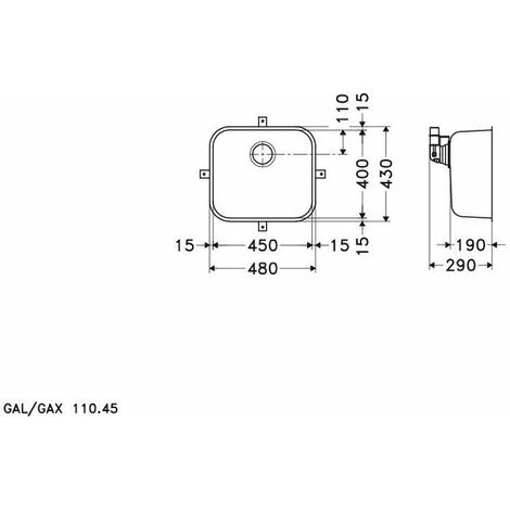 Evier Franke Galassia GAT110-45 - Inox Microdekor - Vidage : Manuel – Image 2