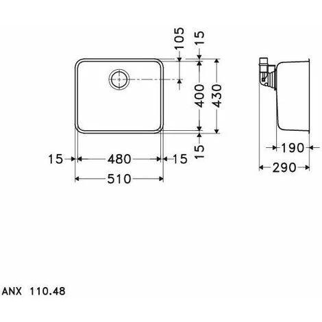 Evier Franke Aton ANX110-48 - Inox Lisse - Vidage : Manuel – Image 2