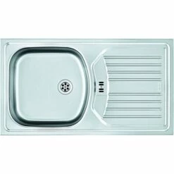 Evier Eurostar Nova à Encastrer - 1 Cuve 1 égouttoir - Inox Lisse 78x43 - Franke